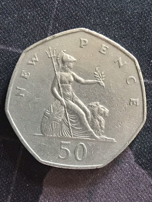 50 Pence Coin England 1969 like new