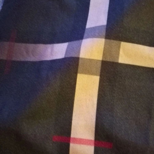 Checked scarf like new, double-face, black and beige