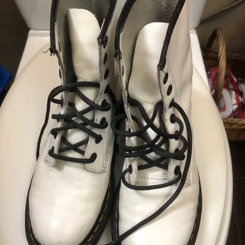 Dr. Martens white ankle boots size 38 used