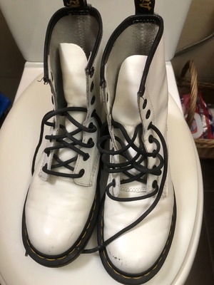 Dr. Martens white ankle boots size 38 used