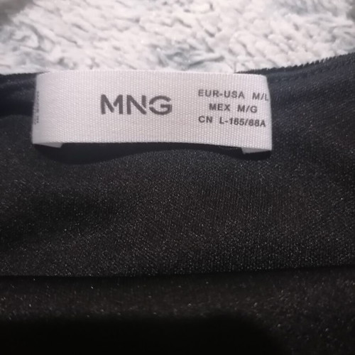 Mango velvet black top size M-L like new