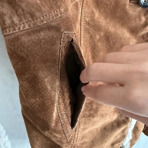 Milestone brown shearling-style coat like new