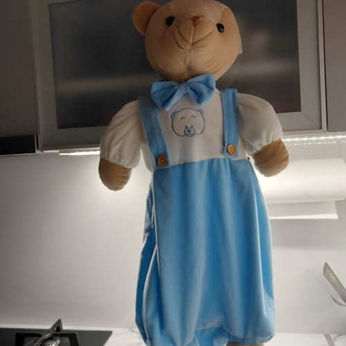 Vintage teddy bear pajama holder hanging organizer