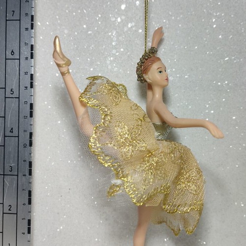 Golden ballerina resin decoration