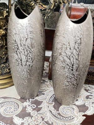Vases like new, set of 2 silver 25 cm