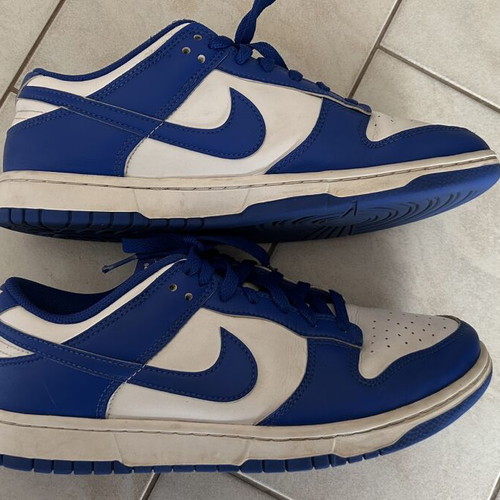Nike Dunk Low Retro sneakers used, size 42.5, white and blue