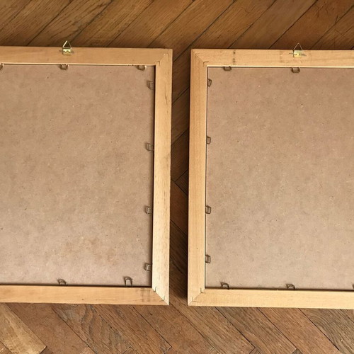 Set of 2 vintage flower frames retro decoration