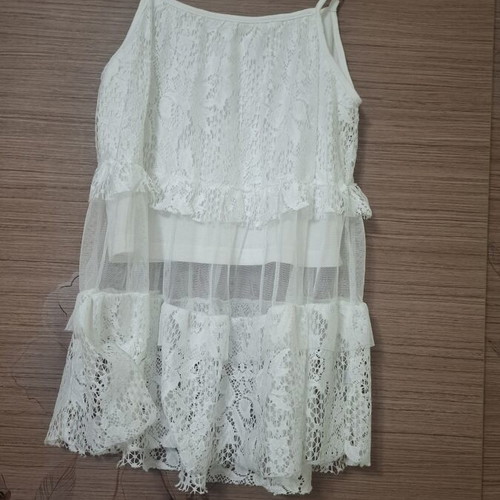 Mini Raxevsky lace girls' tank top like new, white, age 14