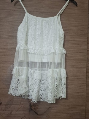 Mini Raxevsky lace girls' tank top like new, white, age 14
