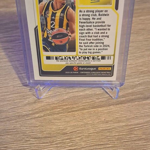 2025-26 Panini Contenders EuroLeague Basketball Wade Baldwin IV Dual Swatches card new