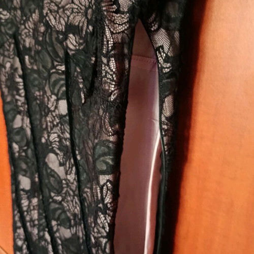 Evening dress with lace size S, black and pink, like new