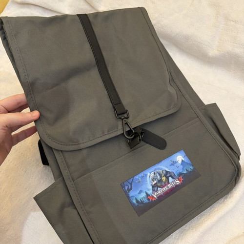 Backpack Vampire Bites new, gray with many compartments