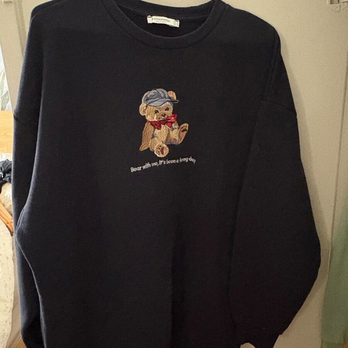 Stradivarius navy blue oversized hoodie size M new