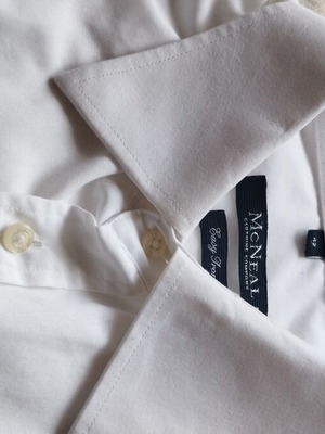 McNeal men's white dress shirt L, regular fit, cotton, easy iron
