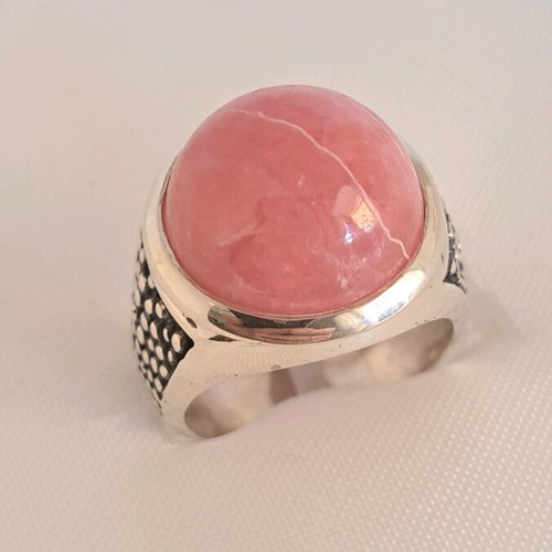 Silver ring 925 with rhodochrosite and rose quartz, new