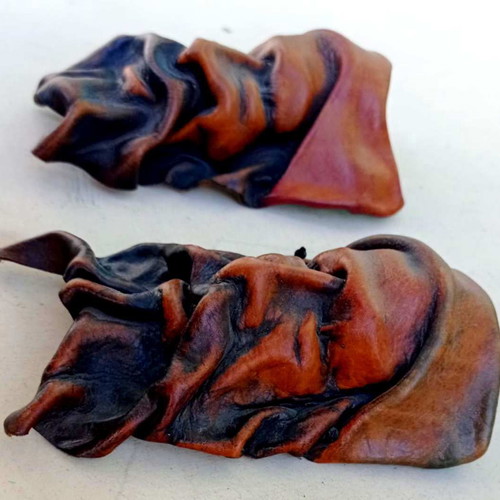 Leather decorative masks handmade set of 2 like new