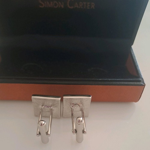 Simon Carter cufflinks like new, silver