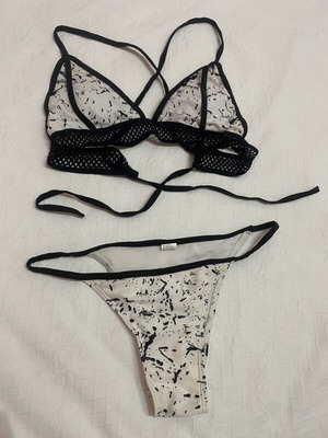 Black and white bikini size S with cups, used