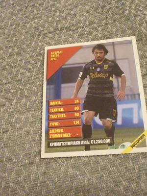 Andreas Tatos Aris football card used 2013