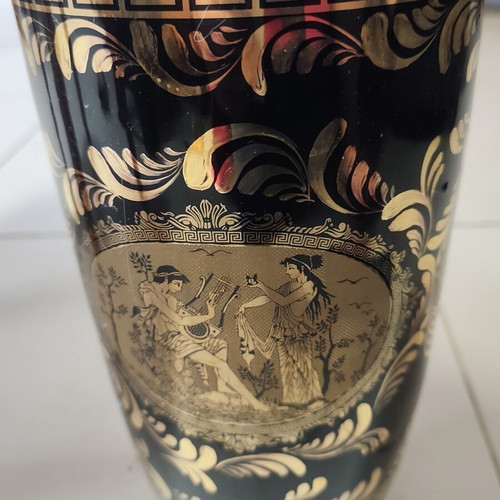 Vintage LS Tacousis 24K gold ceramic vase 54cm