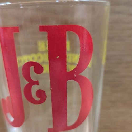 J&B Scotch Whisky set of two old promotional glasses like new