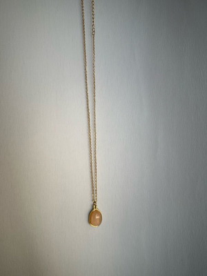 Necklace with pink quartz and adjustable gold stainless steel chain new