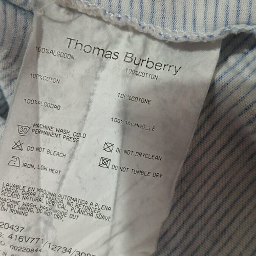 Thomas Burberry women's blouse used, white and blue, size XS