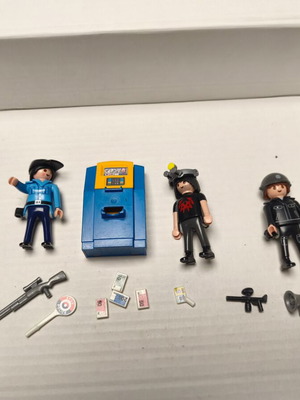 Playmobil Κλοπή ATM σαν καινούργιο, 2 φιγούρες αστυνομικών και 2 κλεφτών με εξοπλισμό