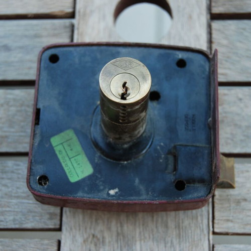 Cisa lock used, with one key, 11cm x 9cm