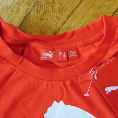 Puma Training Tee Cat Logo Cotton T-Shirt Red NEW L