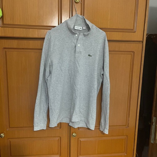 Lacoste Longsleeve Polo shirt, grey, size L