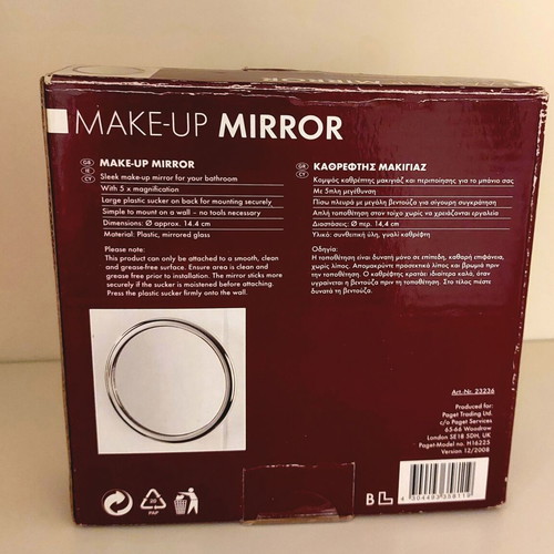 Makeup magnifying mirror x5 with suction cup like new