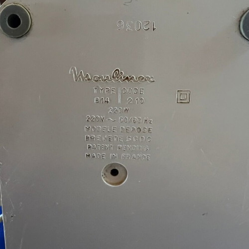 Moulinex mixer used 220 watt with minimal plastic wear