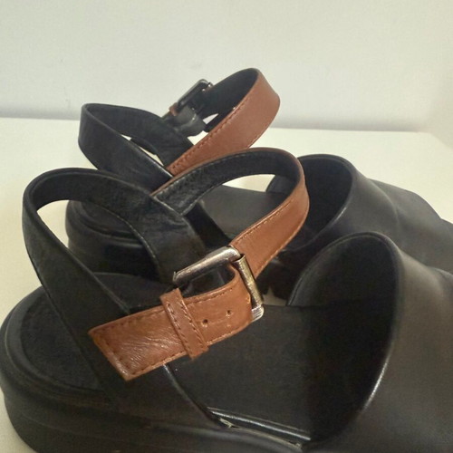Geox anatomical women's sandals used, two-tone black and brown