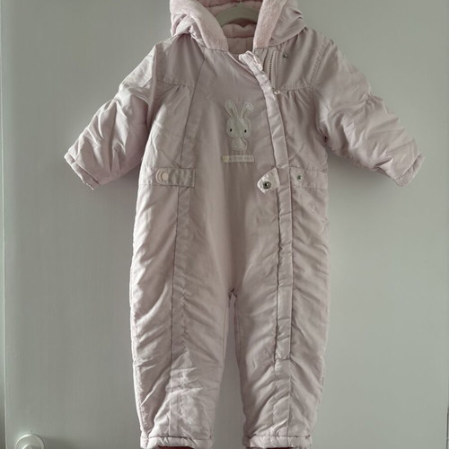 Baby warm jumpsuit used, pink, 9-12 months