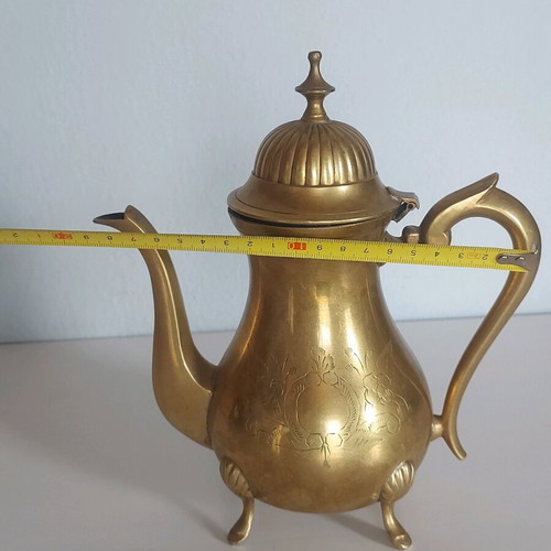 Vintage brass pitcher decorative used