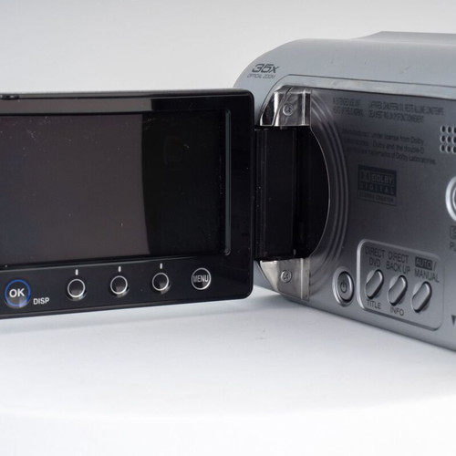 JVC Everio GZ-MG330HE camcorder used, vintage style silver