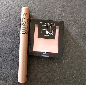 Ρουζ Maybelline Fit Me Blush 40 peach  και σκια ματιων cream to powder