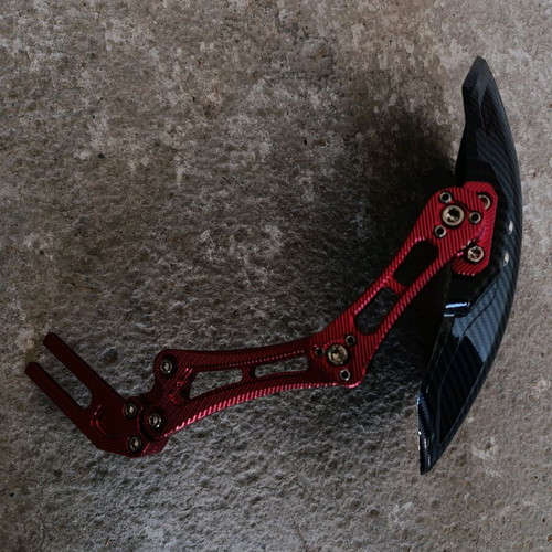Motorcycle rear wheel mudguard new, red and black carbon style
