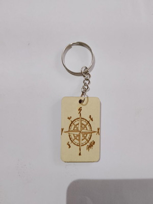 Ξύλινο laser engraved μπρελόκ με πυξίδα από Stray Kids σαν καινούργιο