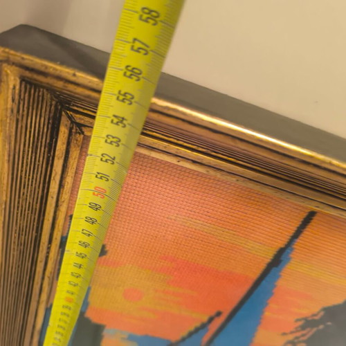 Framed embroidery like new with golden frame
