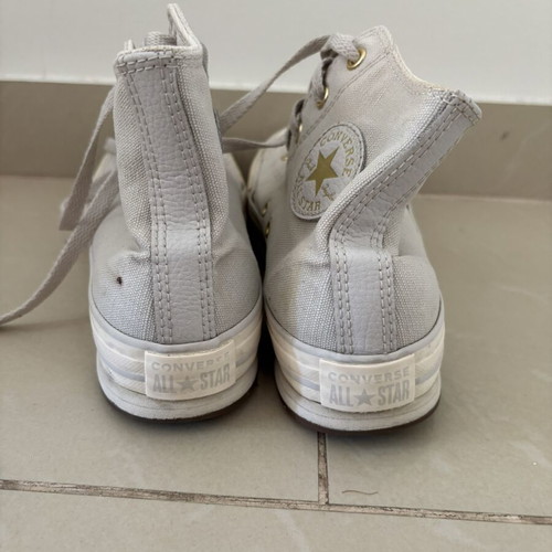 Converse Chuck Taylor All Star Lift shoes used, size 37.5, grey with gold details