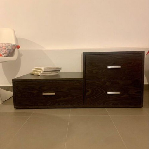 Drawer unit with three drawers like new, dark gray color
