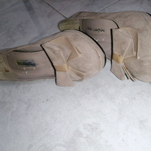 Beige pumps used, size 40, 8 cm heel