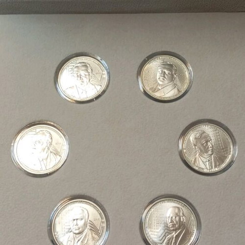 Set of six silver collector proof coins new