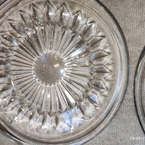 WMF Diadem 24% Crystal Carved Glass Plates like new, set of 12