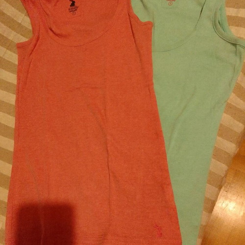Women's tank tops used, pack of 2, size S, pink and turquoise
