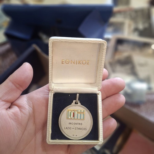 Silver Medal with Enamel in Original Box, like new