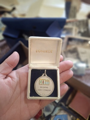 Silver Medal with Enamel in Original Box, like new
