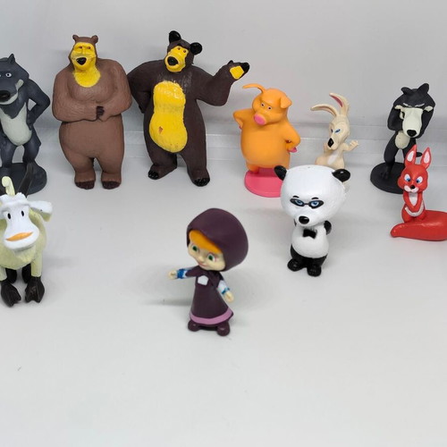 Masha and the Bear collectible figure set like new, 10 pieces